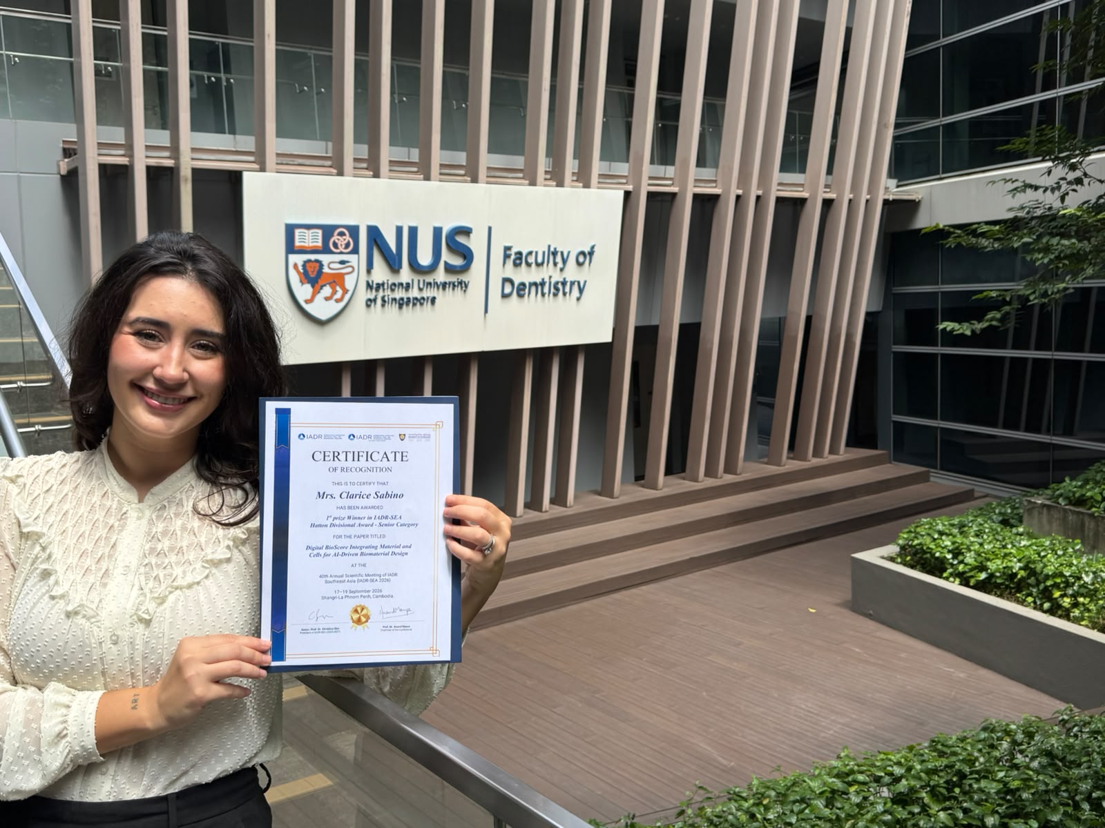 NUS Dentistry Doctoral Candidate Wins 1st Prize (Senior Category) at 2026 IADR-SEA Hatton Divisional Competition